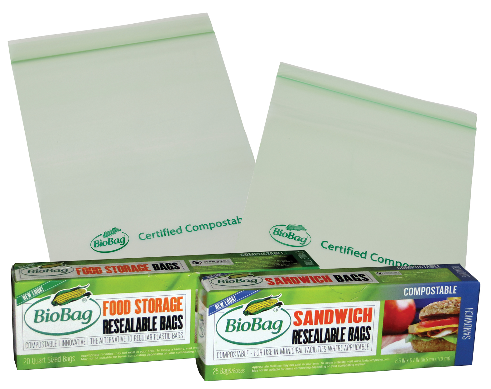BioBag Resealable Food Storage and Sandwich Bags