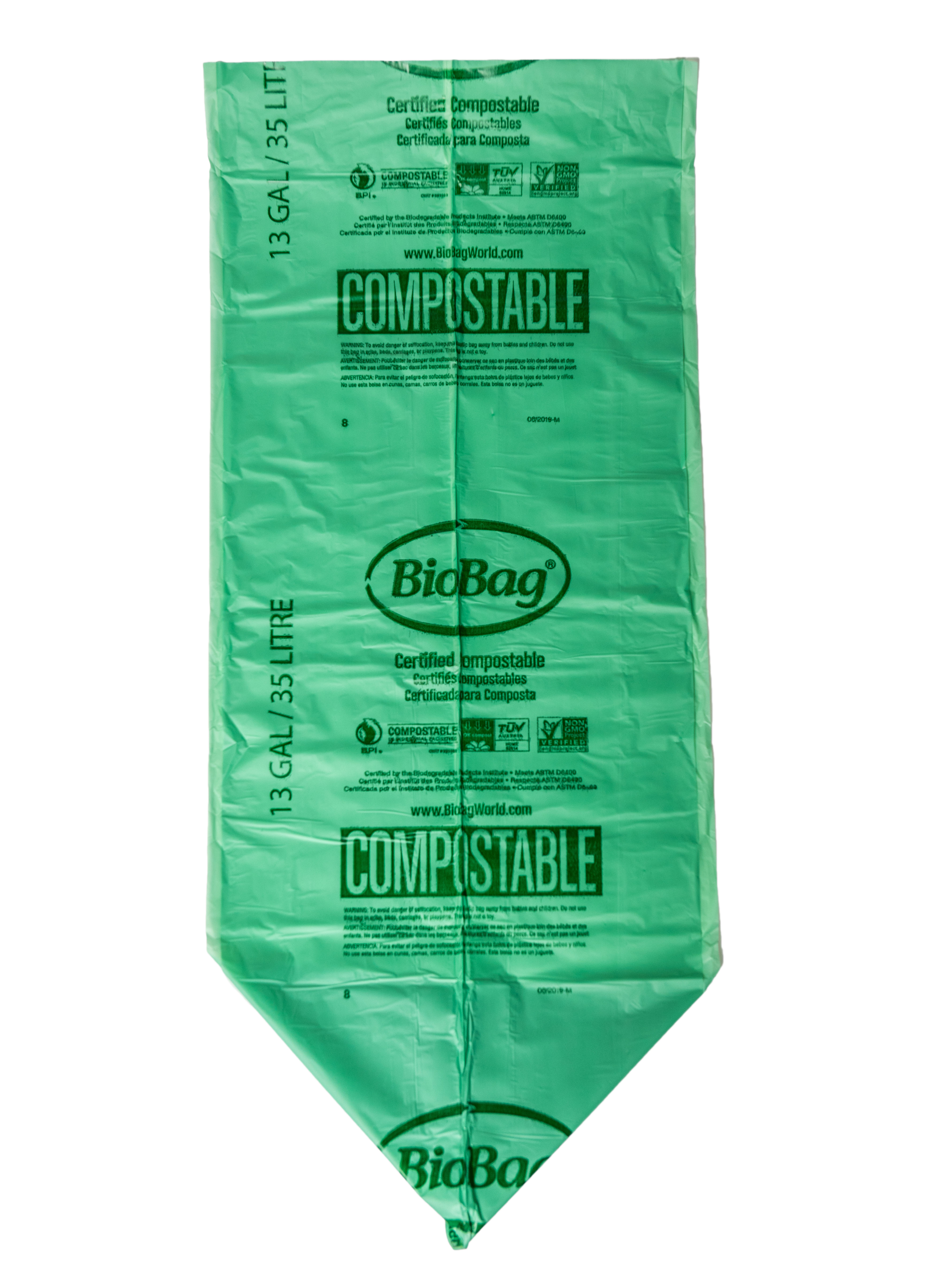 OrangeBio 100% Compostable 3 Gallon Trash Bags, 100 Count, 11.35