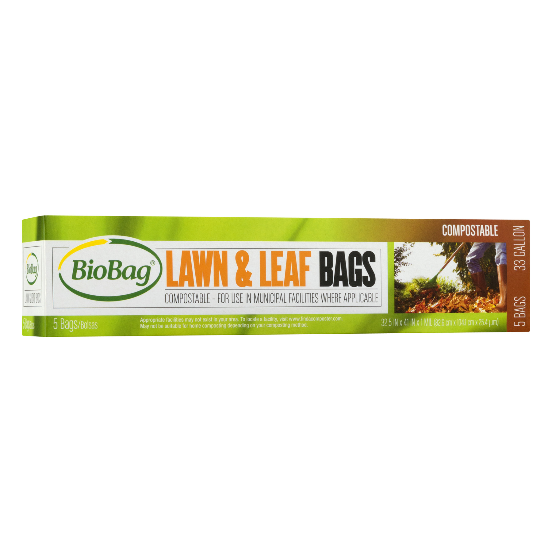 BioBag City Of Houston Compostable Lawn & Leaf Bags, 33 Gallon, 10
